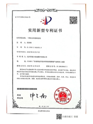 實用新型專利證書（一種抗壓的接線電池）